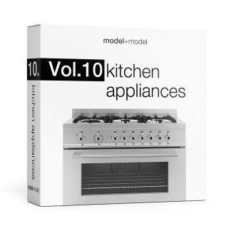 Vol.10 Kitchen appliances is a great collection of high-quality 3d models for your interior scenes. The volume contains 89 3d models of kitchen appliances arranged in 24 sets. All models are made with attention to details. They have reasonable amount of polygons and accurate wireframe. The models are textured and are ready to use. To view all models and get additional information, please download a PDF catalogue below. You can also download a free sample file from the volume.